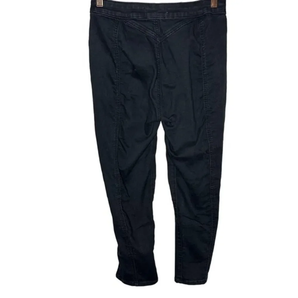 We The Free People Riley Slit Hem Skinny Jeans‎ Abyss Black Sz 28